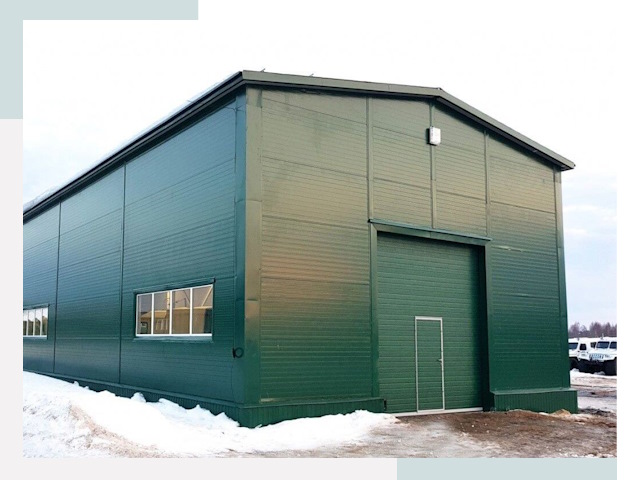 Двускатные ангары в Дзержинском