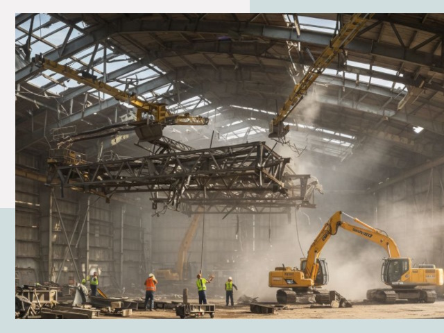 Демонтаж ангаров в Дзержинском от 614 руб. за м²